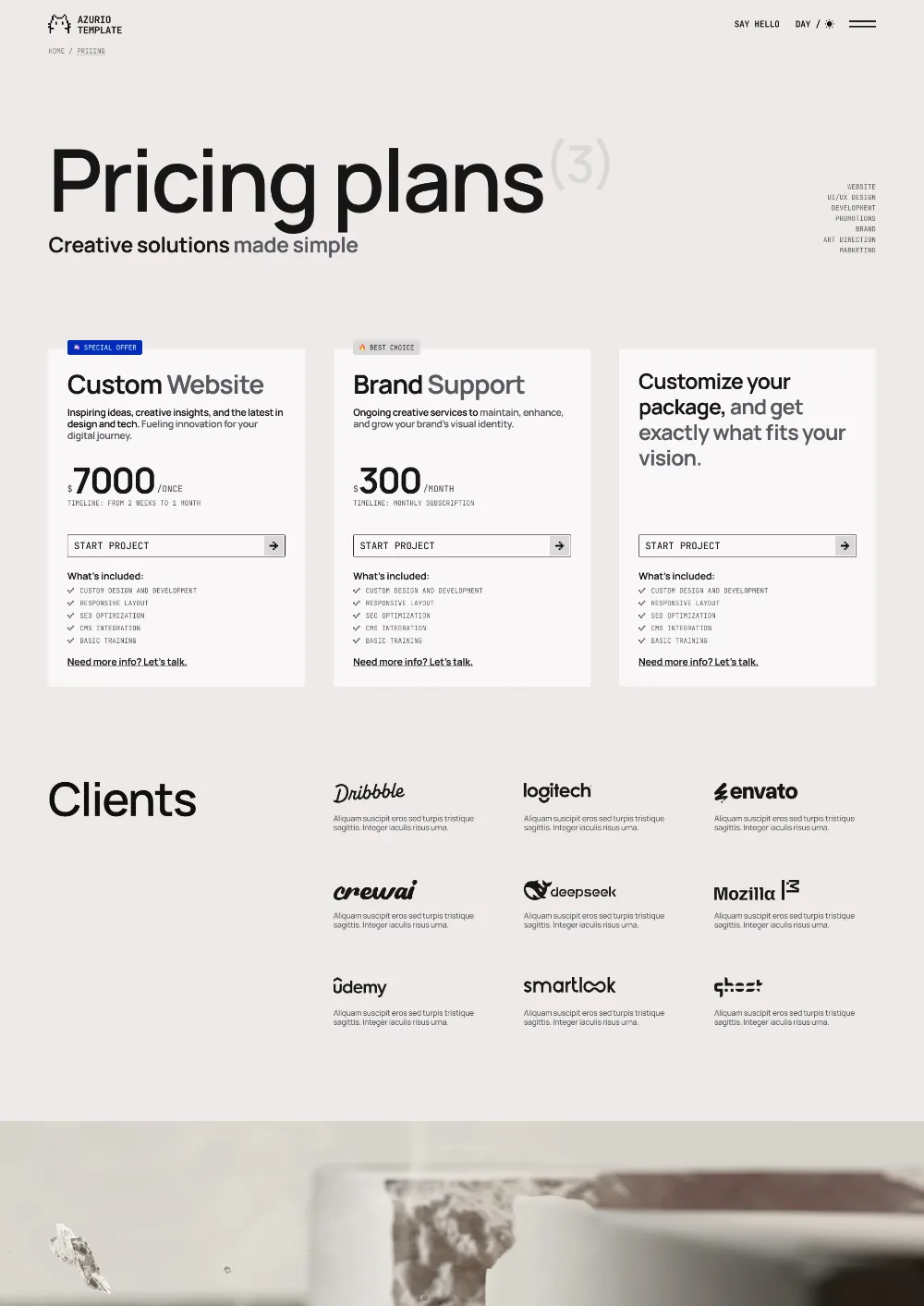 Gaith Template Image - Pricing Page Link